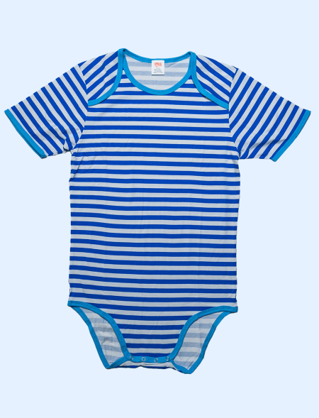 Onesie White and Blue Stripe