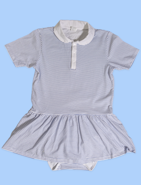 Blue Striped Bodysuit Dress