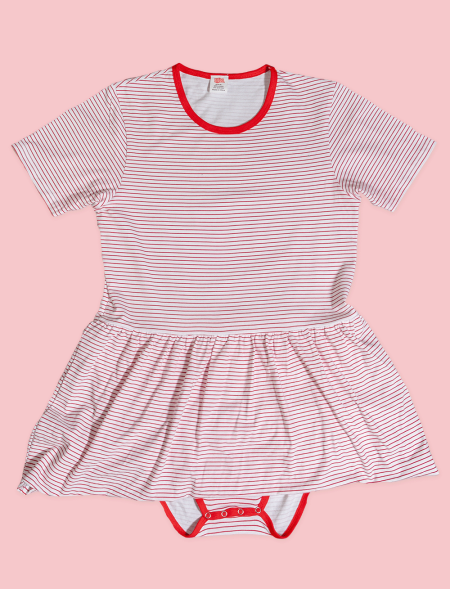 Red Striped Bodysuit Dress